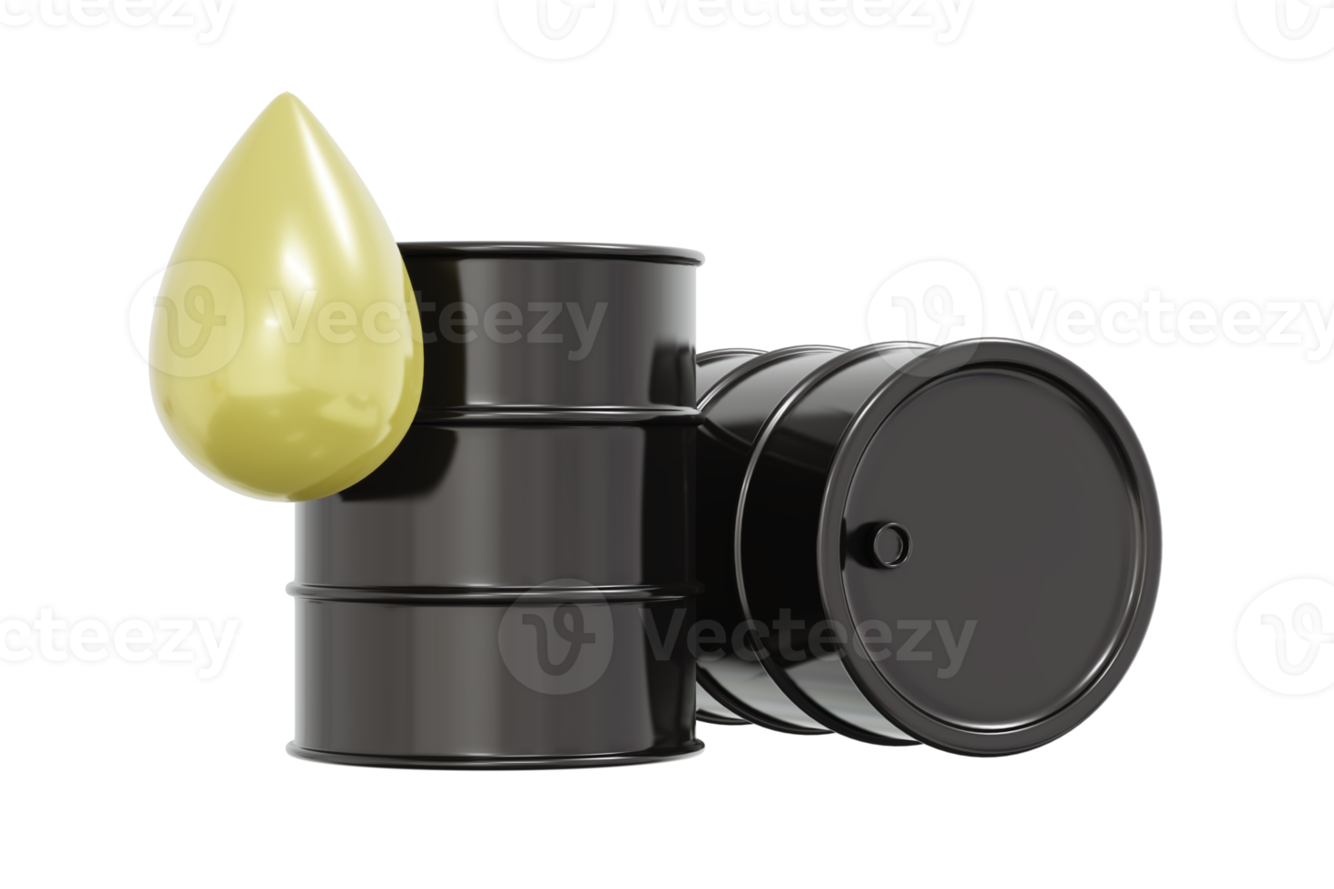 3D Rendering of petroleum oil drum container barrel png