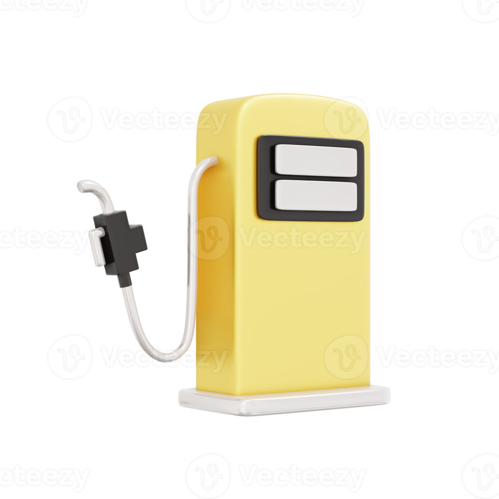 3D Rendering of petroleum oil fuel pump nozzle. 3D Render illustration cartoon style. png