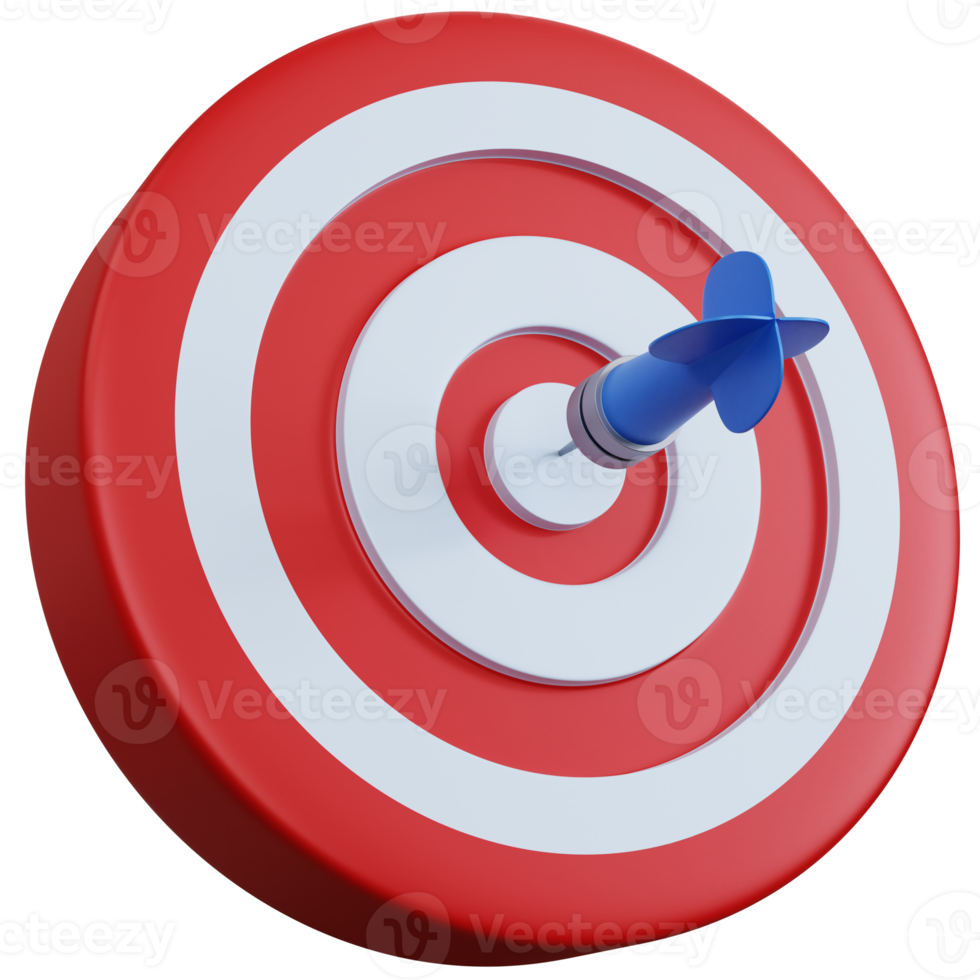3d rendering red target with darts isolated png