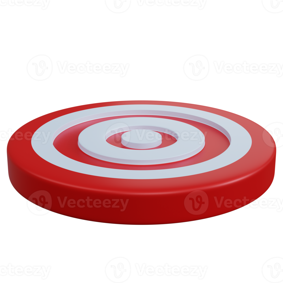 3d rendering red target empty isolated png