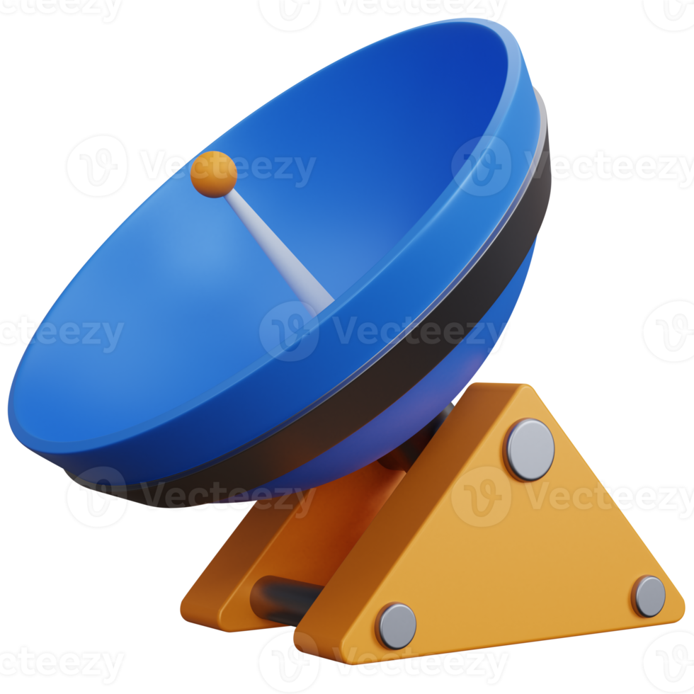 Antenne parabolique de rendu 3d isolée png