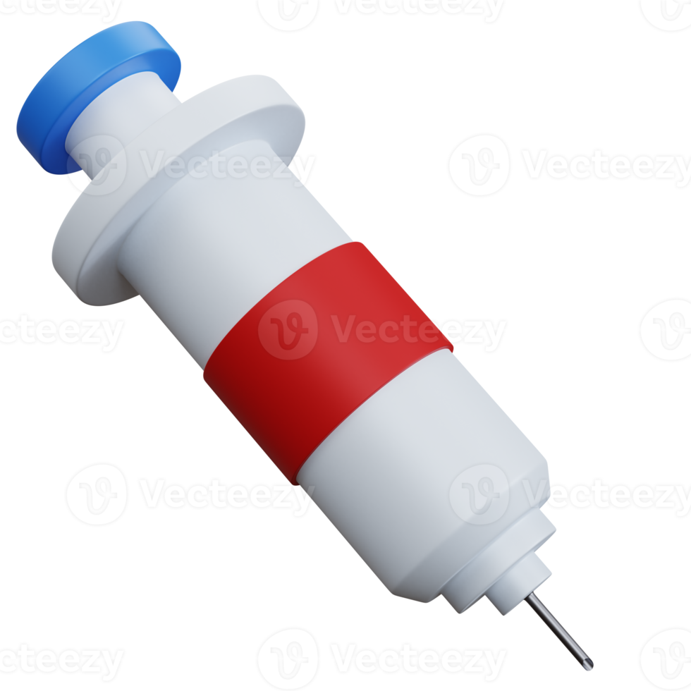 3d rendering flying syringe isolated png