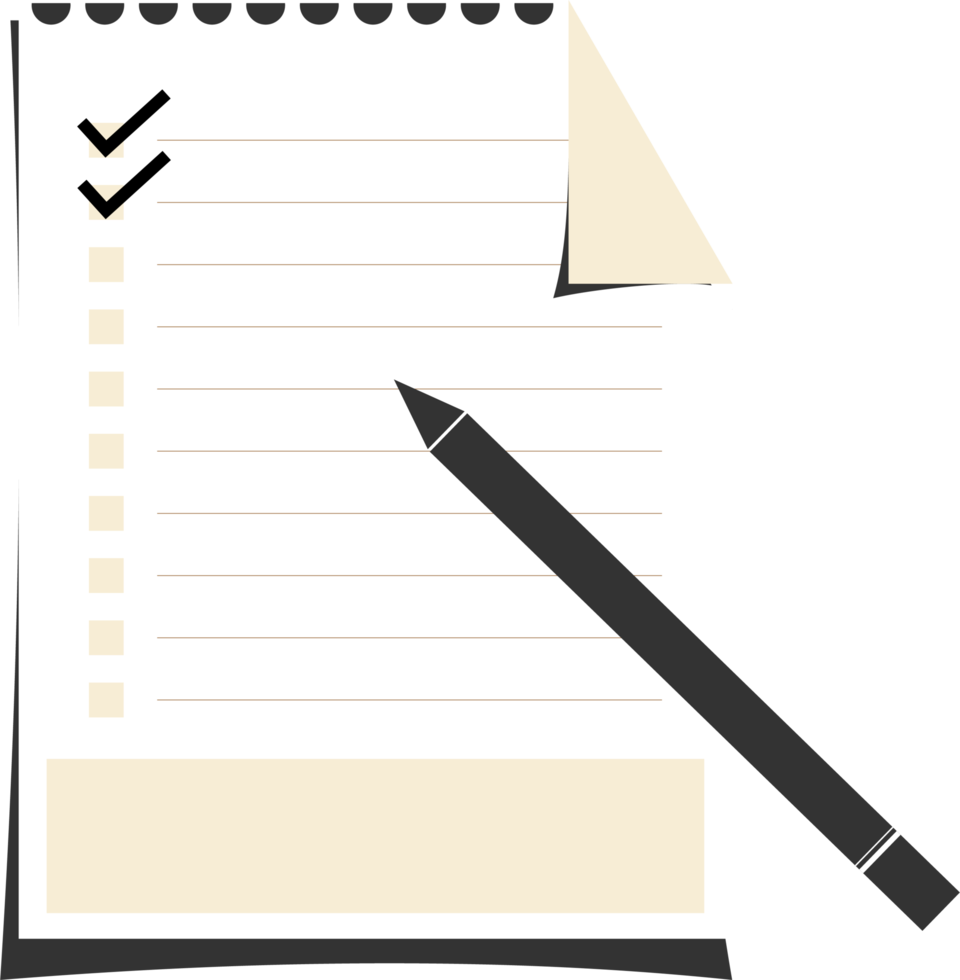Digital drawing of a page of planner or to do list in light color