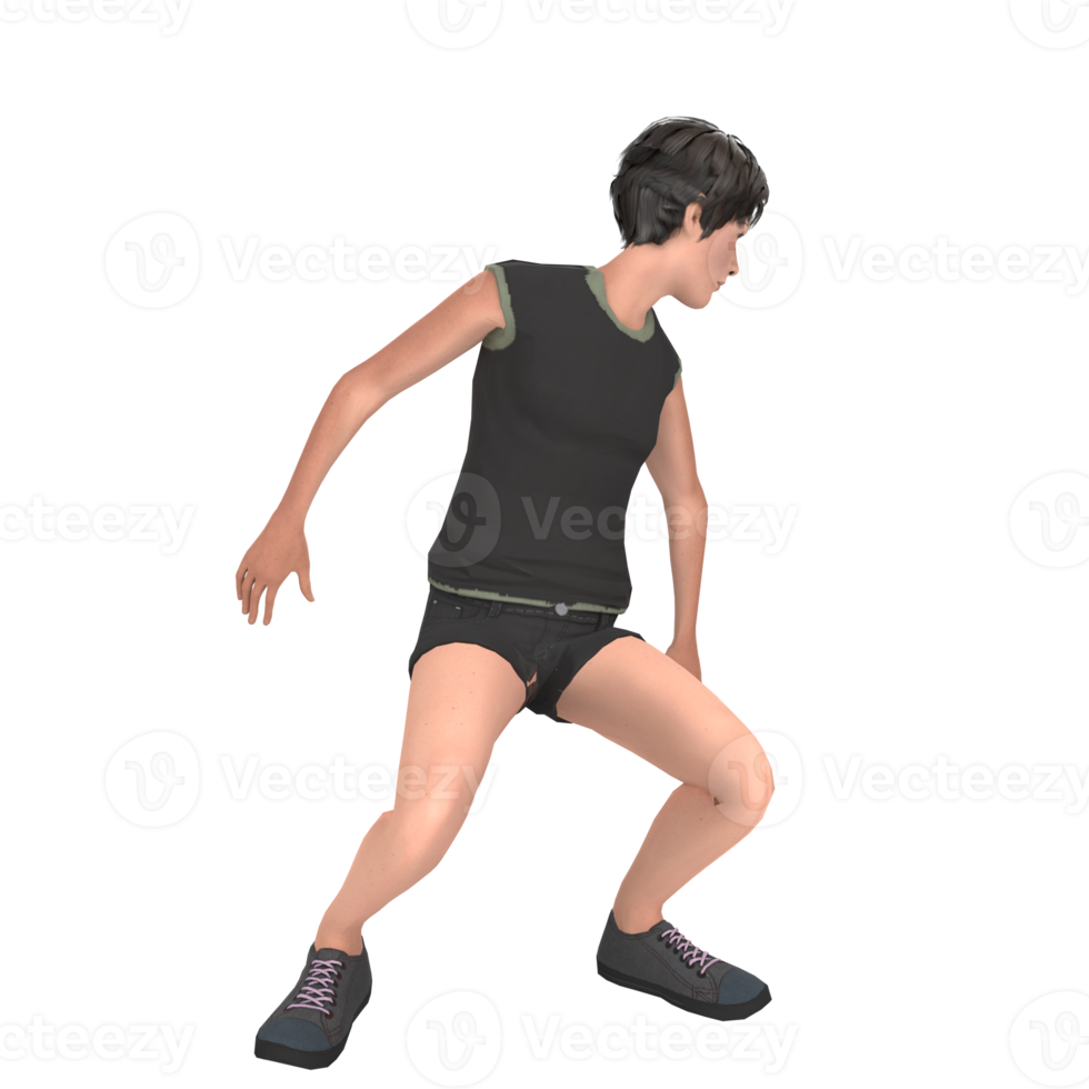 joven modelado 3d png