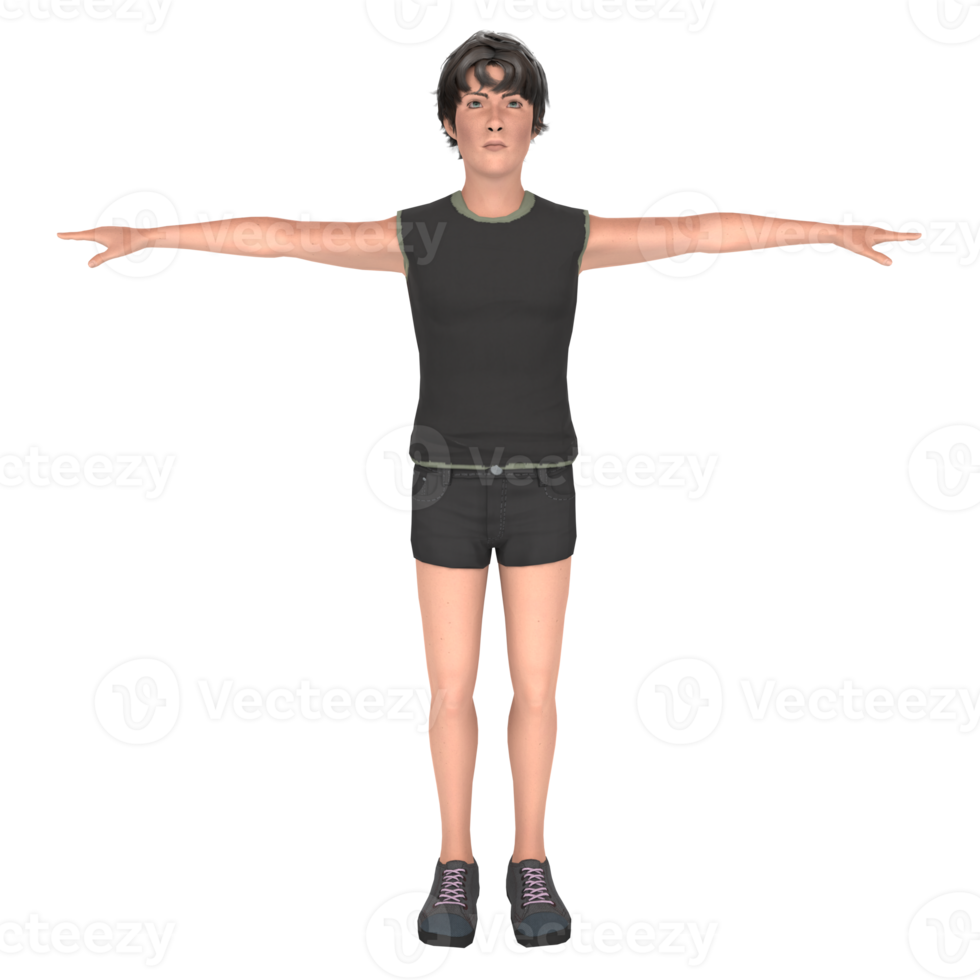 Young boy 3d modelling png