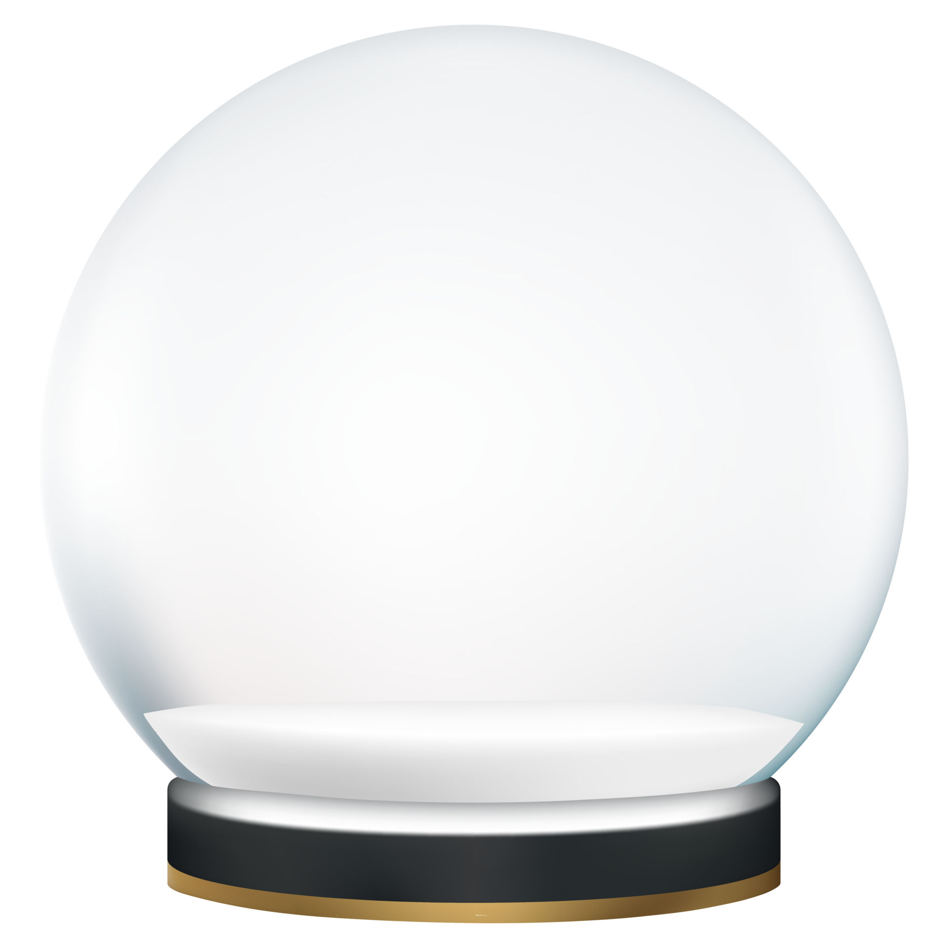 3D Snow Globe, Vector illustration Empty Crystal with transparent