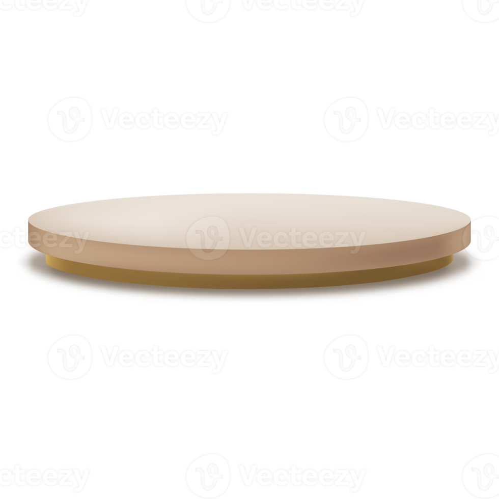 3D Beige cylinder pedestal podium, Vector peach geometric platform,Isolated showcase single display stand png
