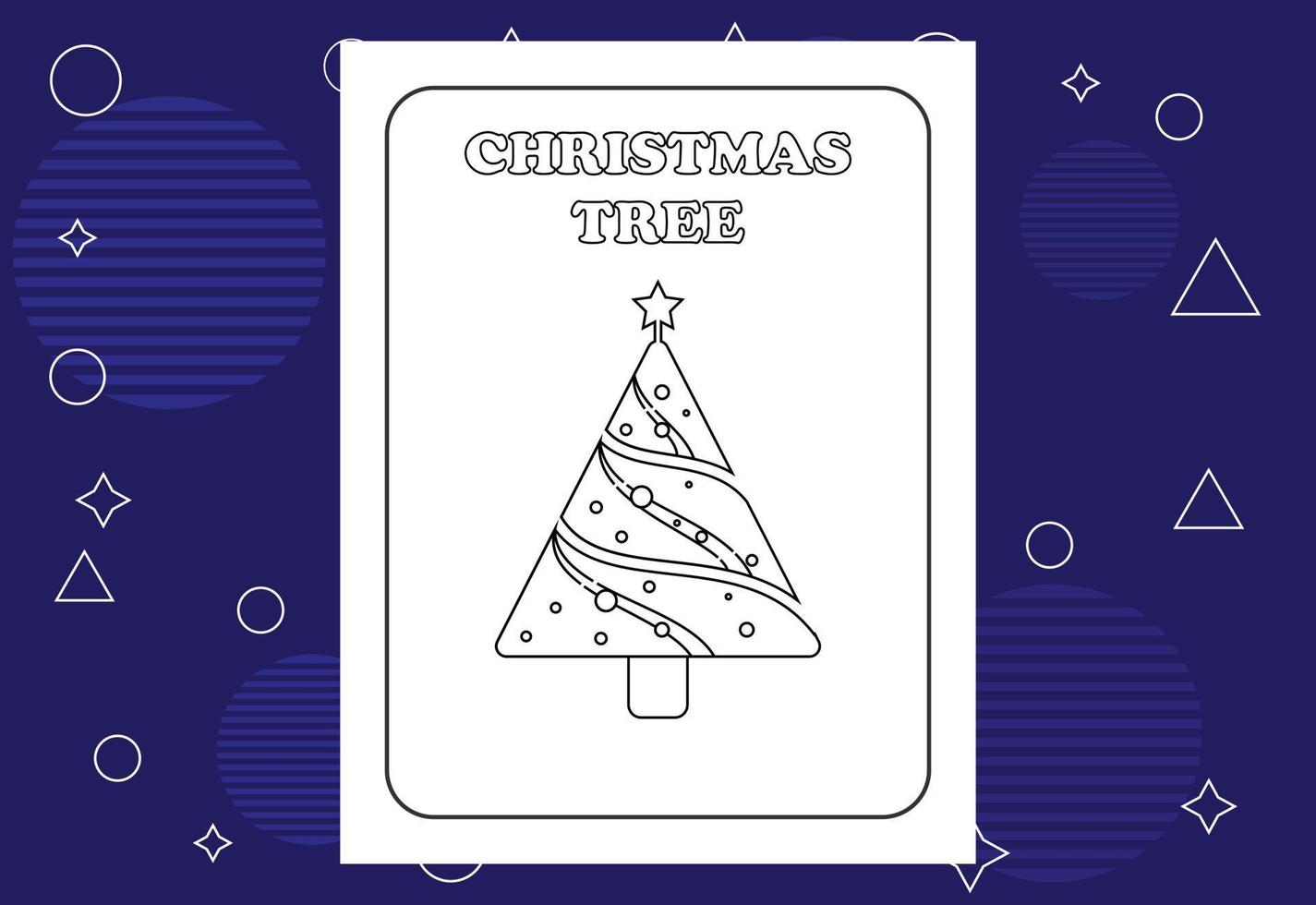 Christmas coloring page design for kids. Children coloring page interiors vector