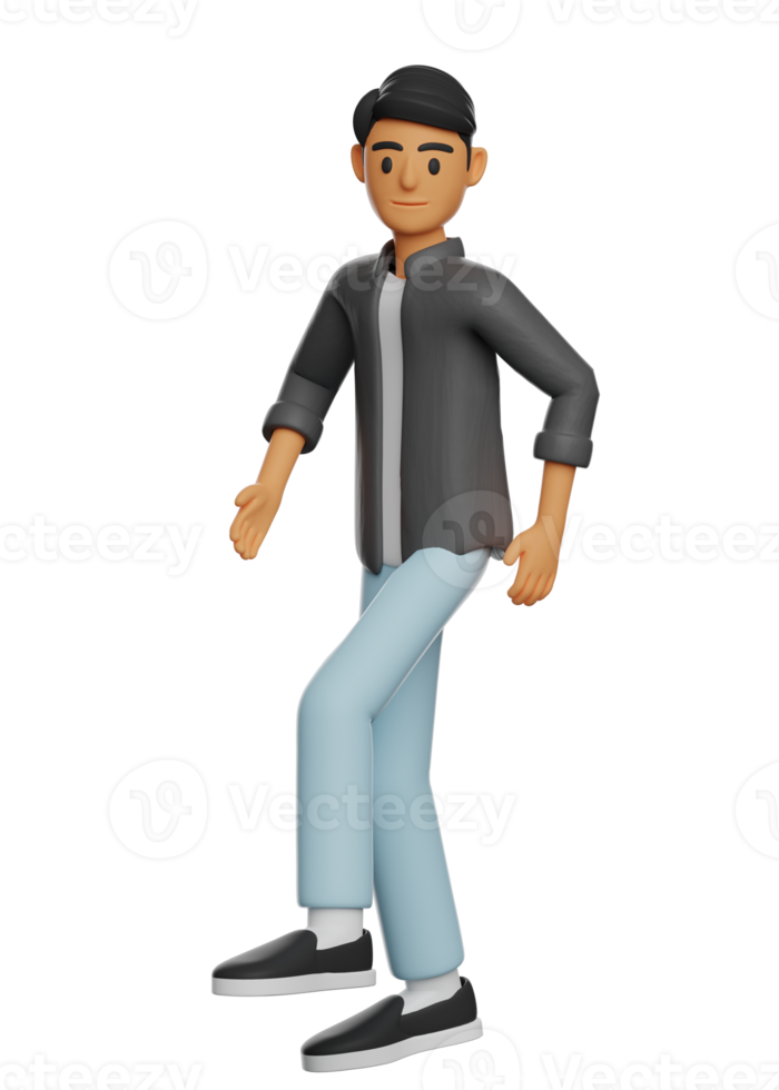 3d, illustration, de, homme, poser, marche png