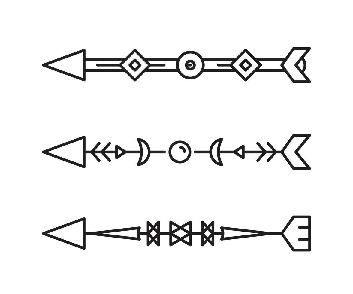 tribal arrow line art illustration vector