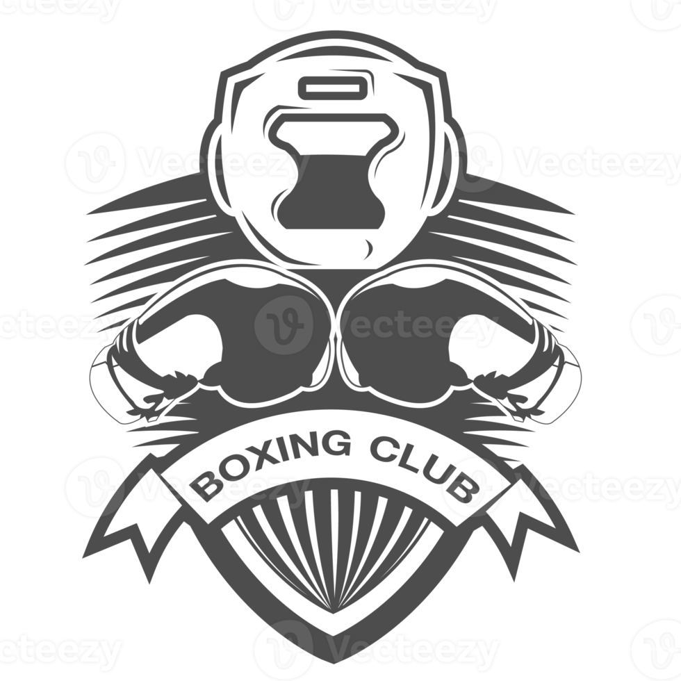 logotipo de luvas de boxe preto e branco png