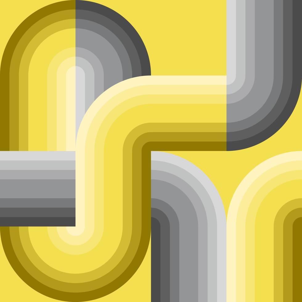 Yellow Gray Gradient Pipe Shape Abstract Pattern Background vector