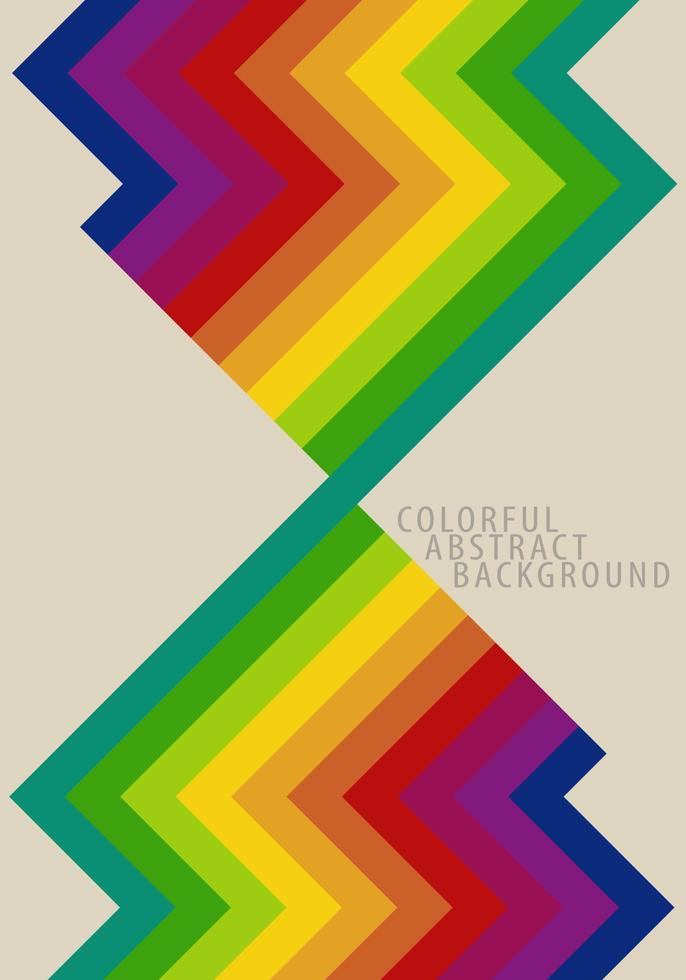 Rainbow Pattern Background Retro Zigzag Line vector