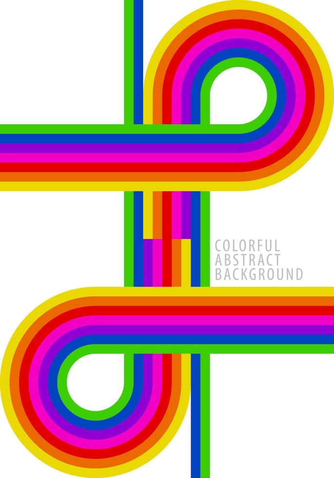 Rainbow Lines Curves Crosses Intersect Colorful Background vector