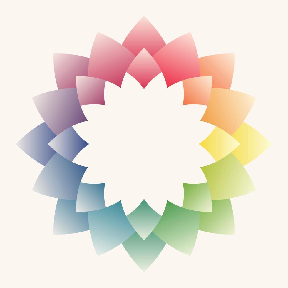 patrón de pétalos de flores de colores marco de tonos pastel vector