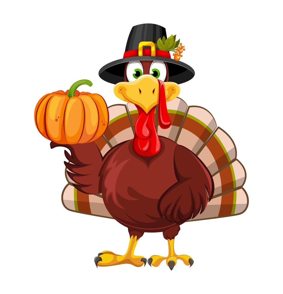 Happy Thanksgiving. Funny Thanksgiving Turkey bird vector