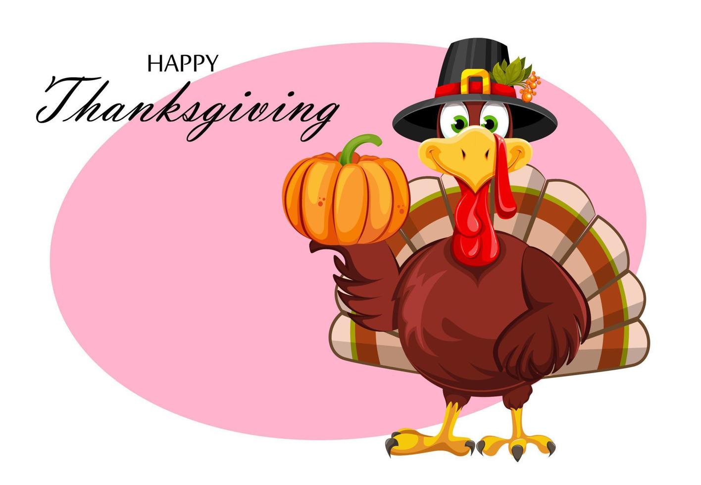 Happy Thanksgiving. Funny Thanksgiving Turkey bird vector