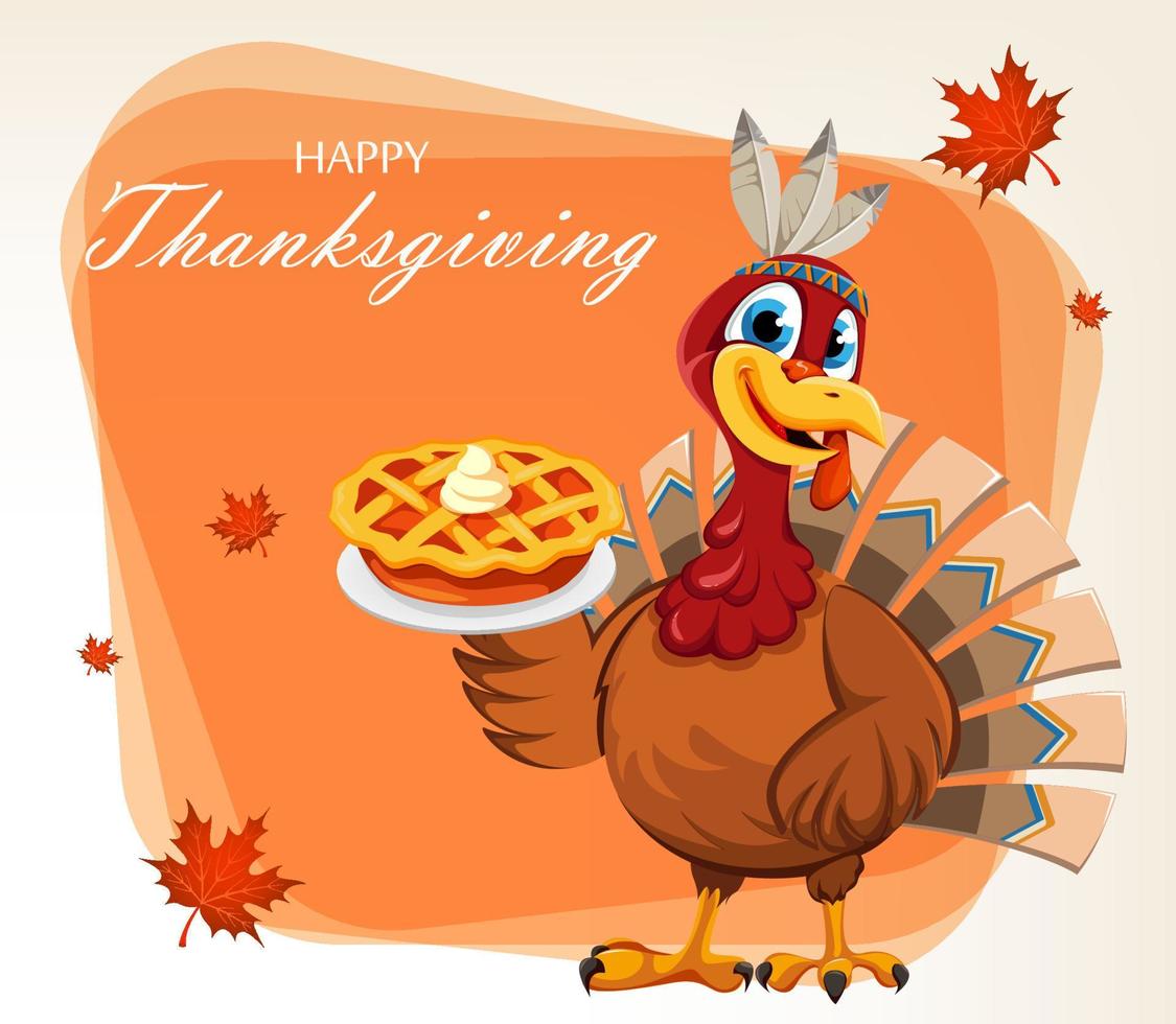 Happy Thanksgiving. Funny Thanksgiving Turkey bird vector