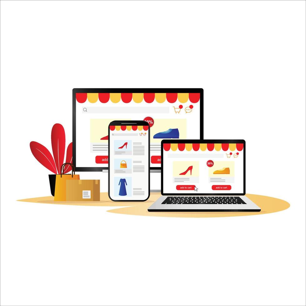 E-commerce Shopping Illustration vector