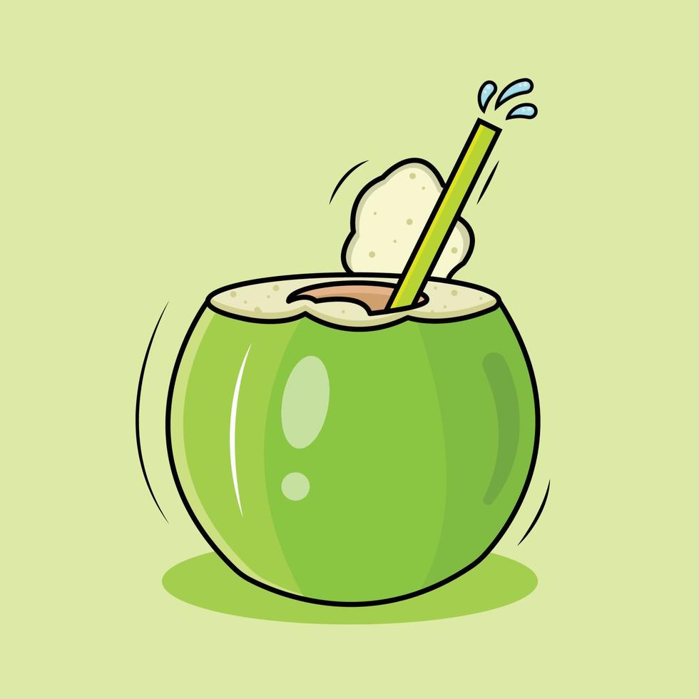 ilustración de un coco joven vector