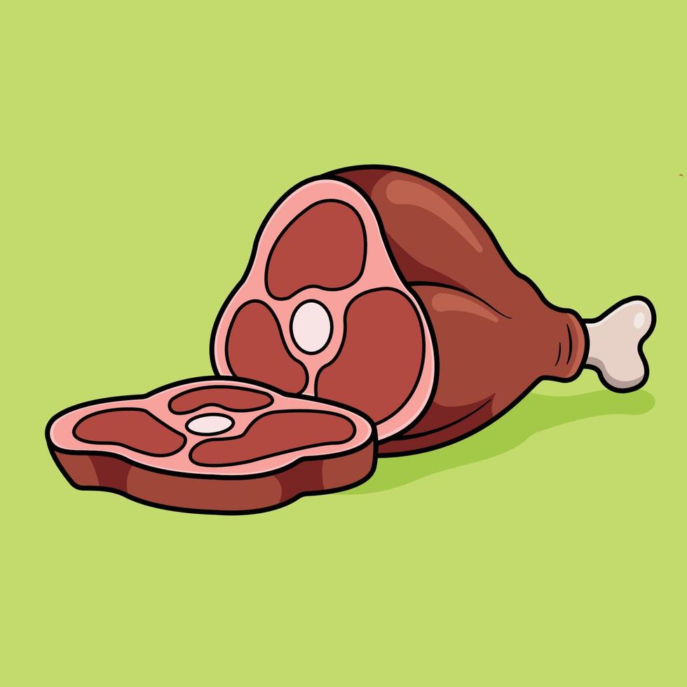 ilustración de deliciosa carne vector