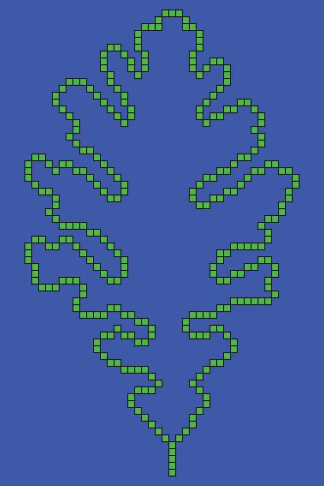 Pixelated oak leaf vector