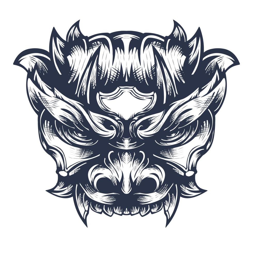 Scary devil mask vector design