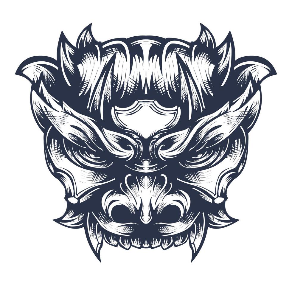 Scary devil mask vector design