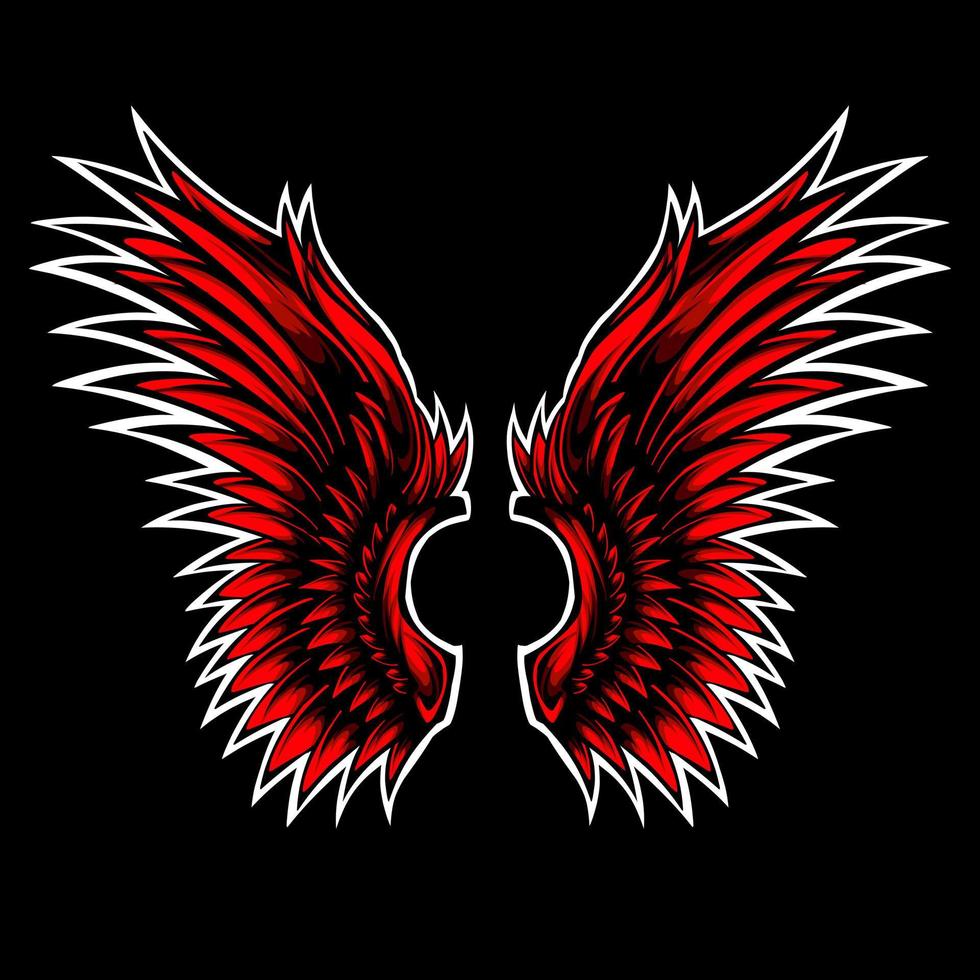 Red devil wings tattoo design illustration 11049374 Vector Art at Vecteezy