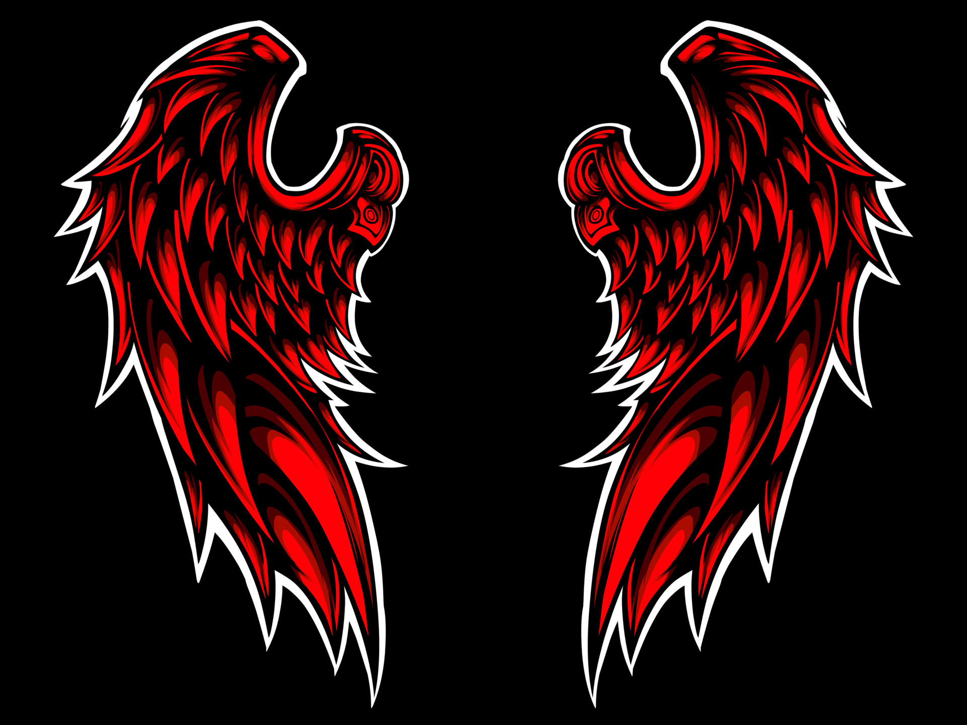 Angel wings mascot on black background 11049375 Vector Art at Vecteezy Angel wings mascot on black background 11049375 Vector Art at Vecteezy