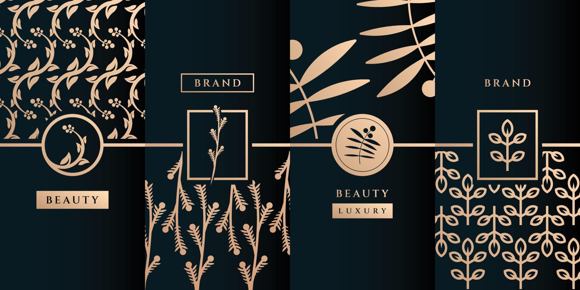 Beauty feminine logo design vector with pattern