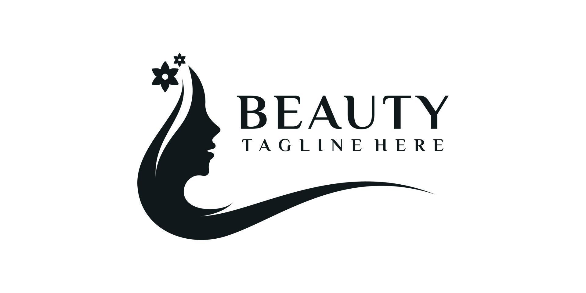 Beauty silhouette woman face design vector