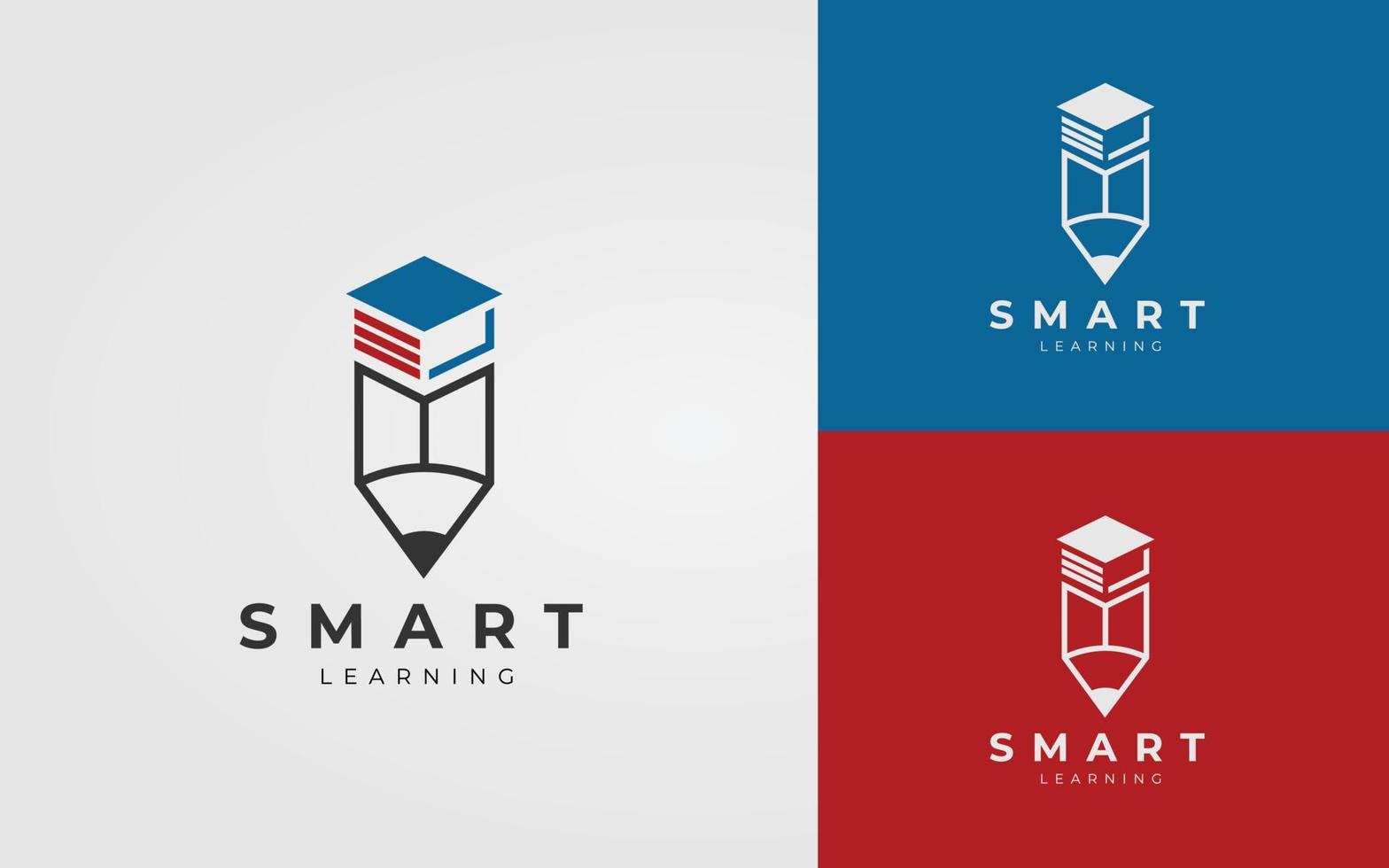 Pen pencil minimal education logo design template vector