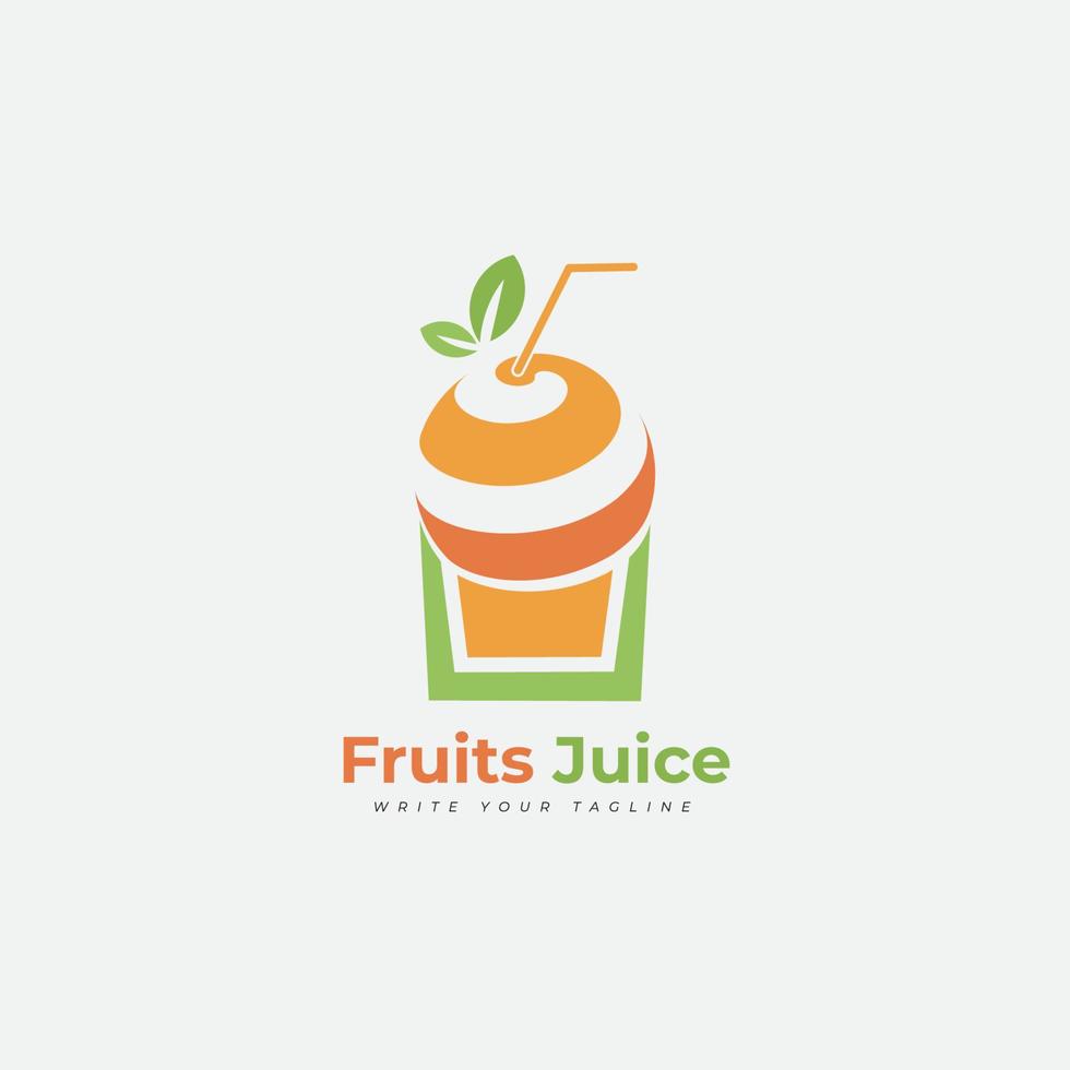 Orange juice logo design template vector