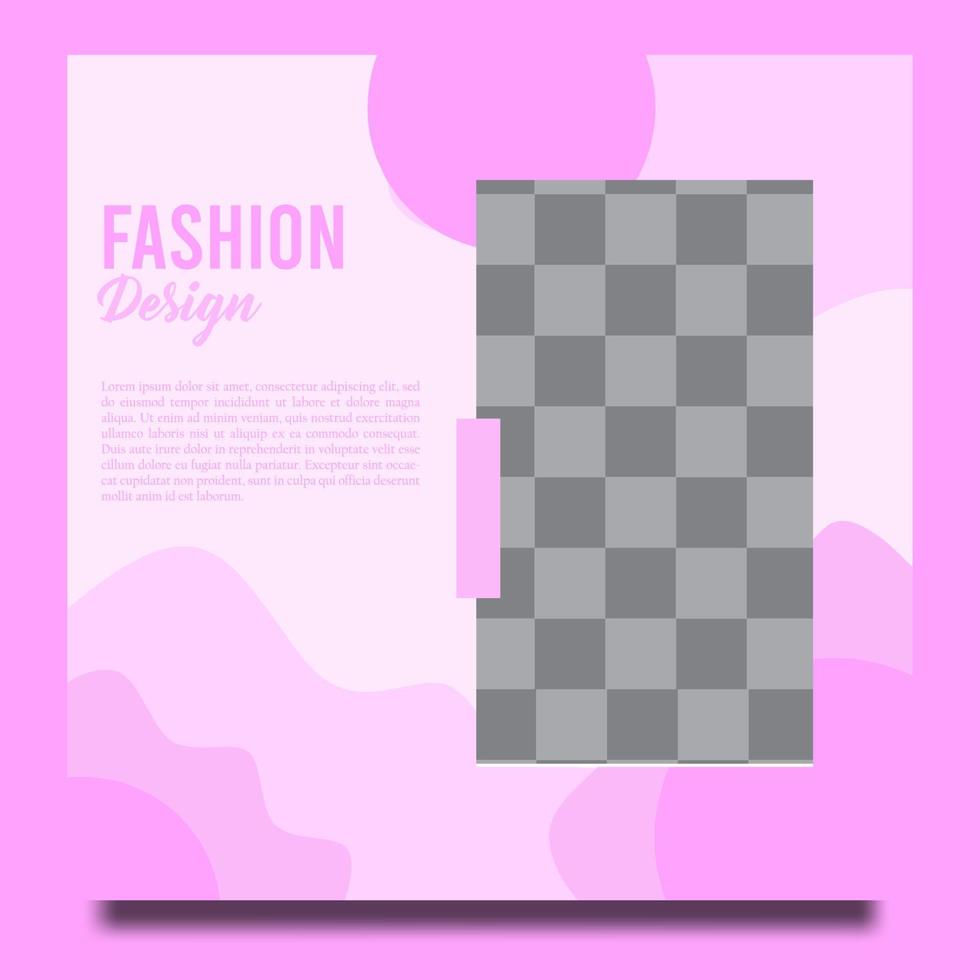 Social media post design template, with a square shape, suitable for promotional content on social media vector