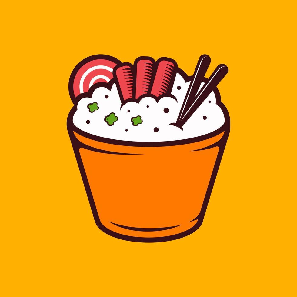 tazón de arroz japonés ilustración vectorial vector