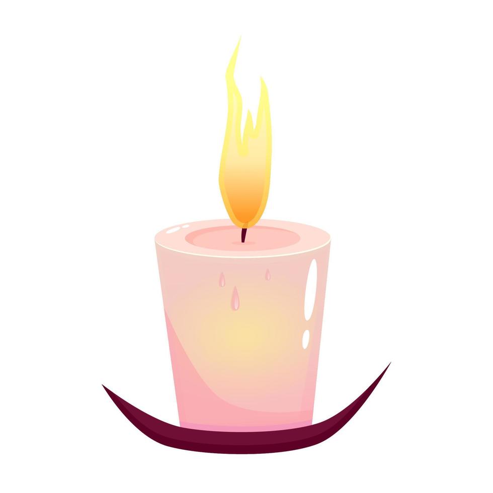 Candle isolated on white background. Cartoon vector illustration. Vector design for dia de los muertos Mexican holiday