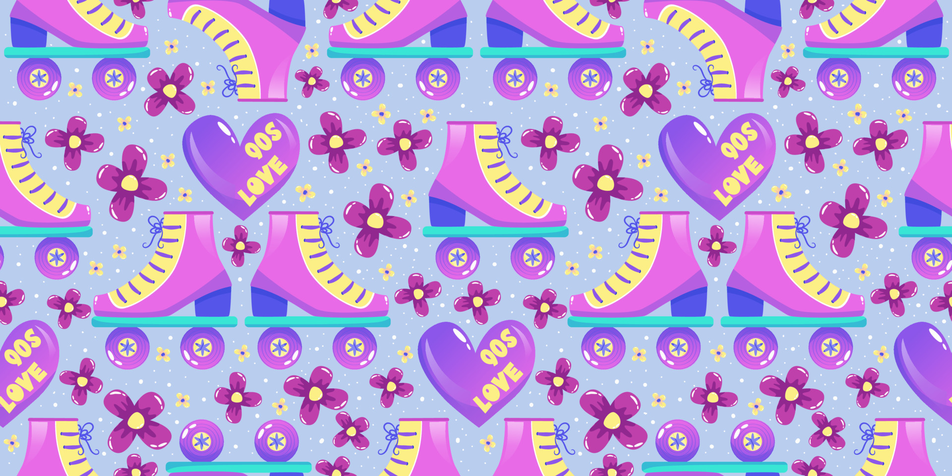 90s Seamless Pattern In Retro Style Cartoon 1990 Style Vector 90s-seamless-pattern-in-retro-style-cartoon-1990-style-vector