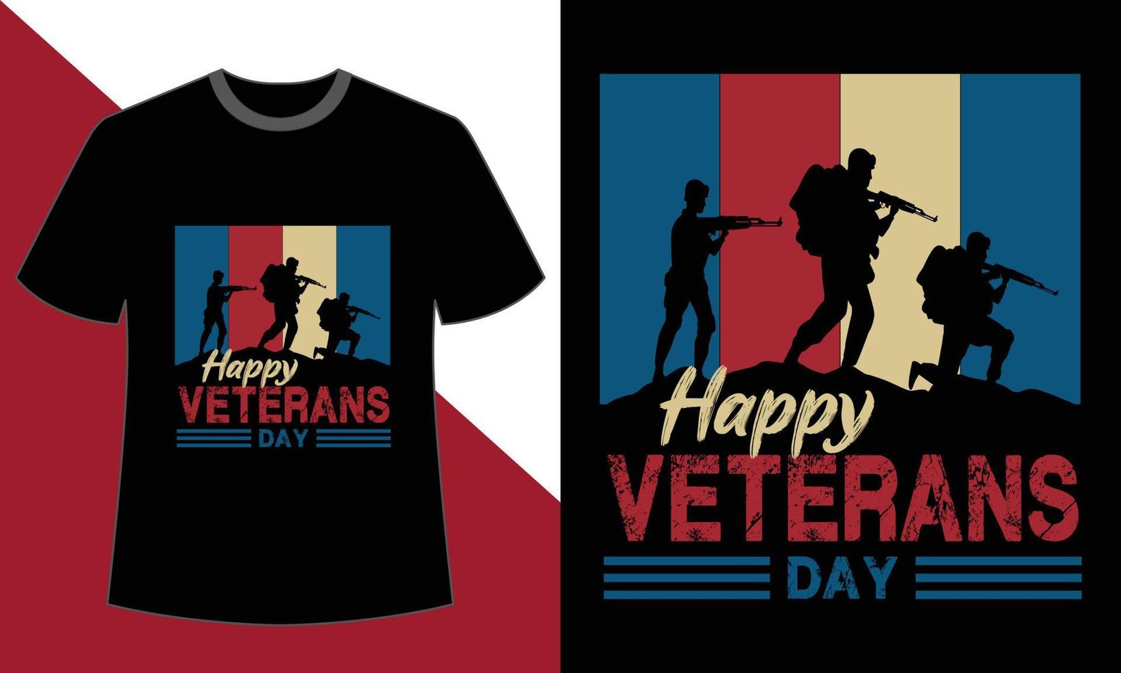 diseño de camiseta del día de los veteranos vector