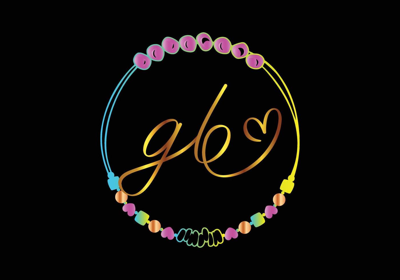 GB Monograms bracelet design, jewelry, wedding vector template