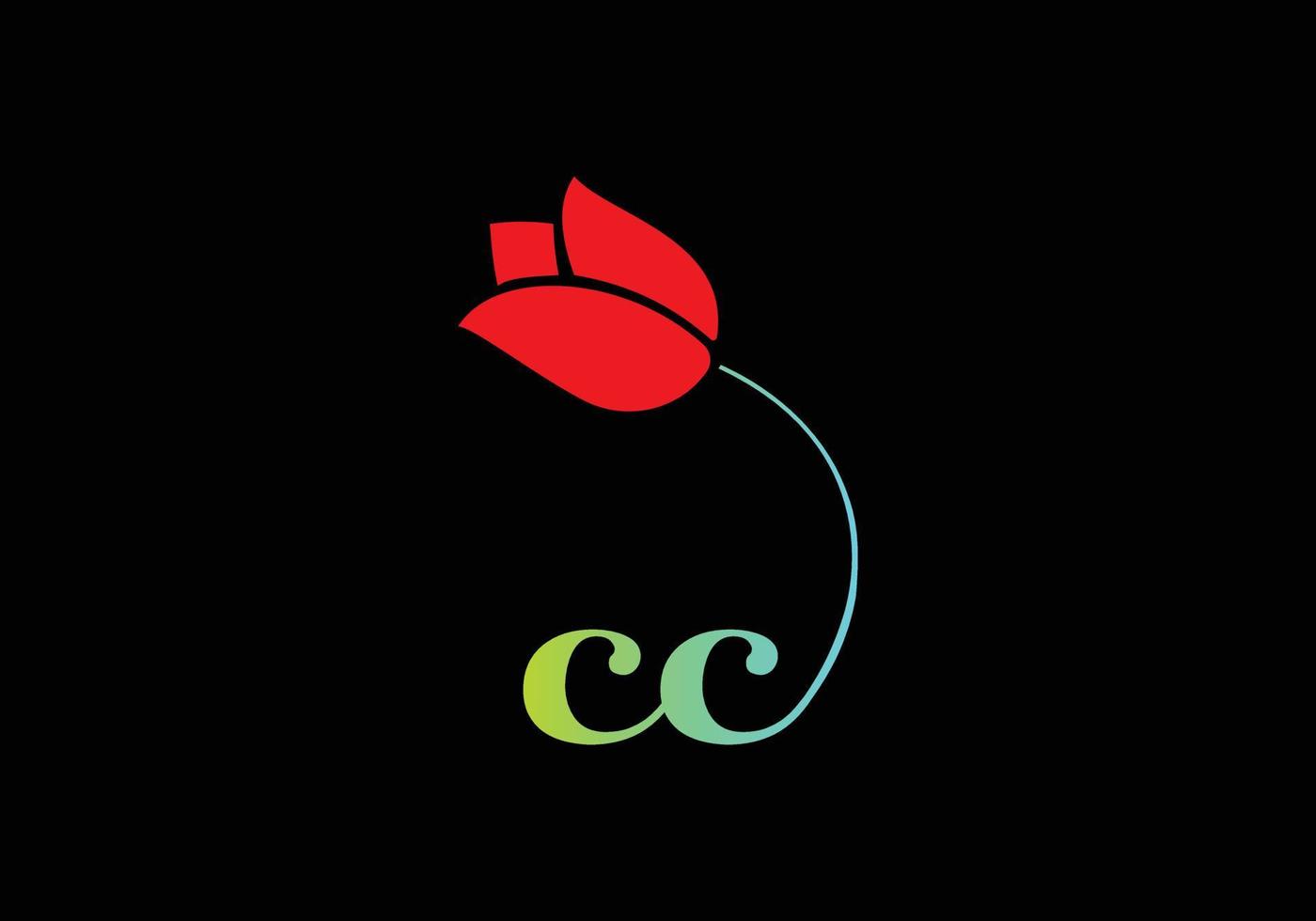 CC Monograms Rose logo, Luxury Cosmetics Spa Beauty vector template