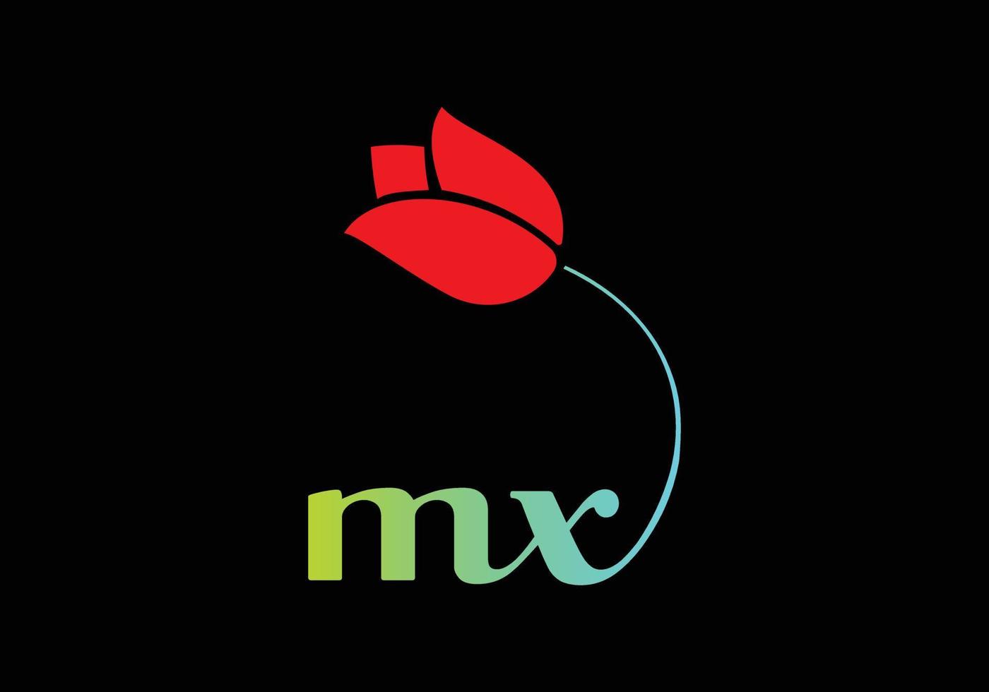 MX Monograms Rose logo, Luxury Cosmetics Spa Beauty vector template