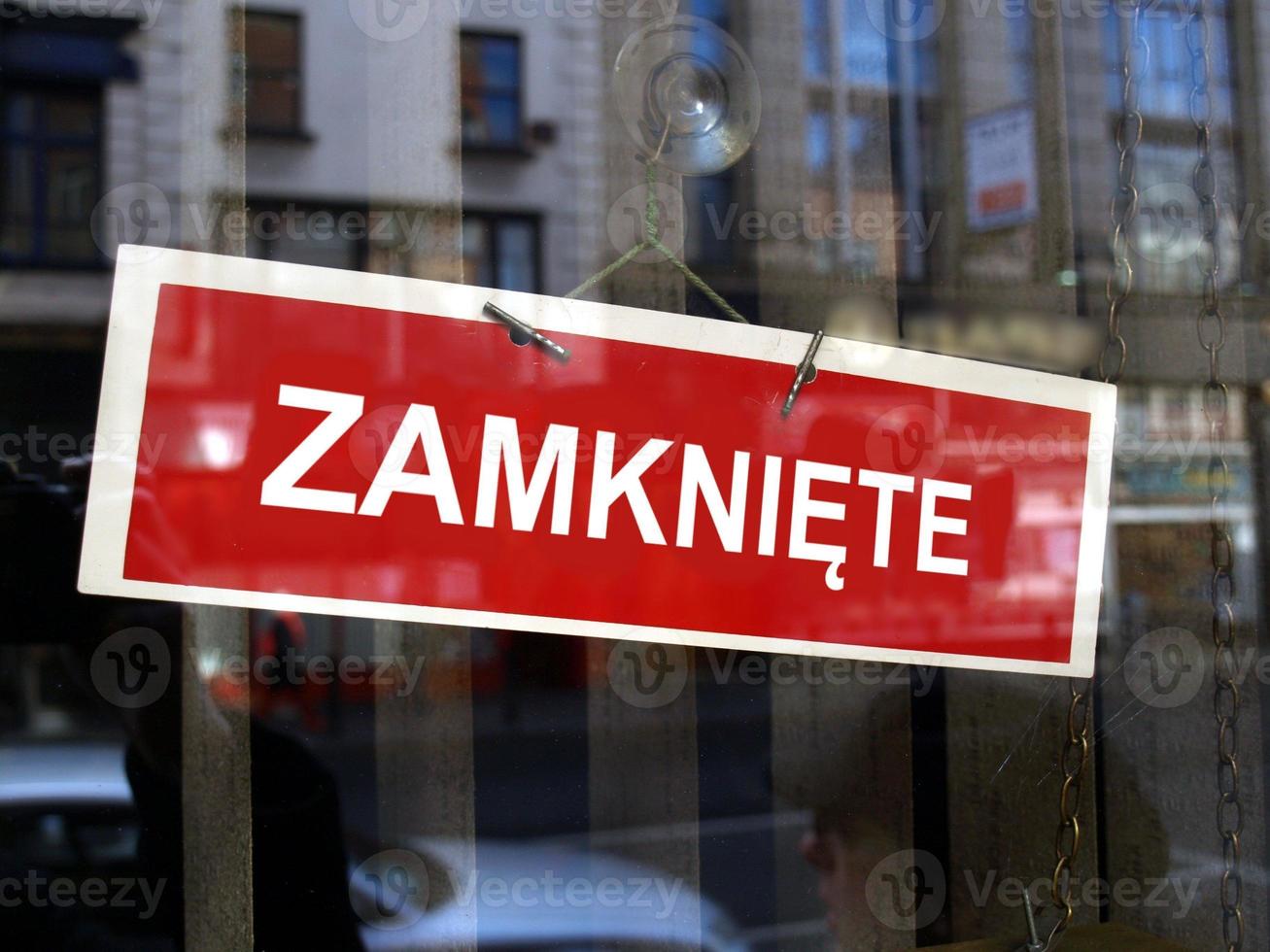 Polish closed shop sign photo