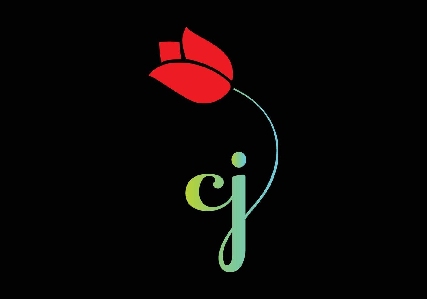 CJ Monograms Rose logo, Luxury Cosmetics Spa Beauty vector template