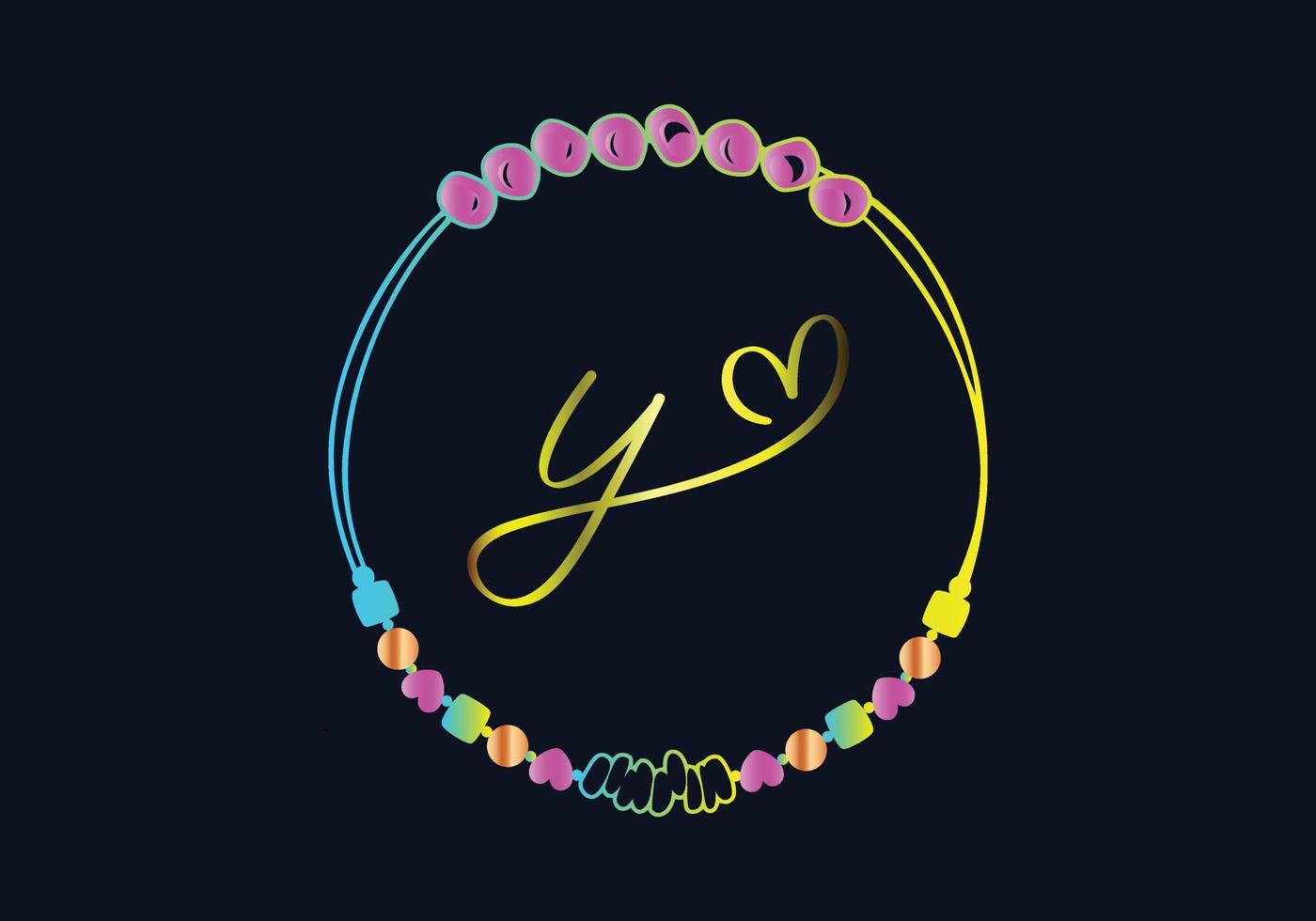 y monogramas diseño de pulsera, joyería, plantilla de vector de boda