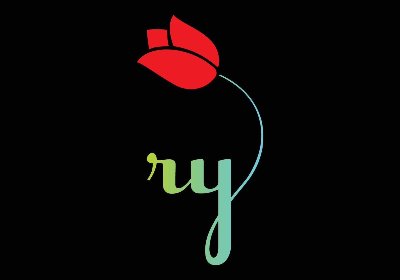 RY Monograms Rose logo, Luxury Cosmetics Spa Beauty vector template