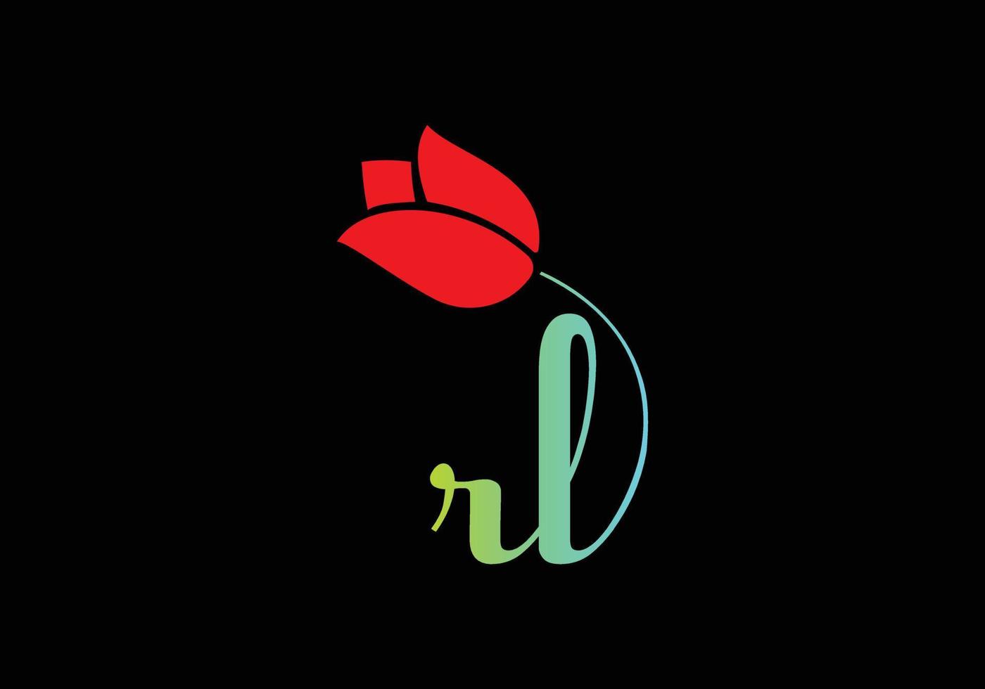 RL Monograms Rose logo, Luxury Cosmetics Spa Beauty vector template