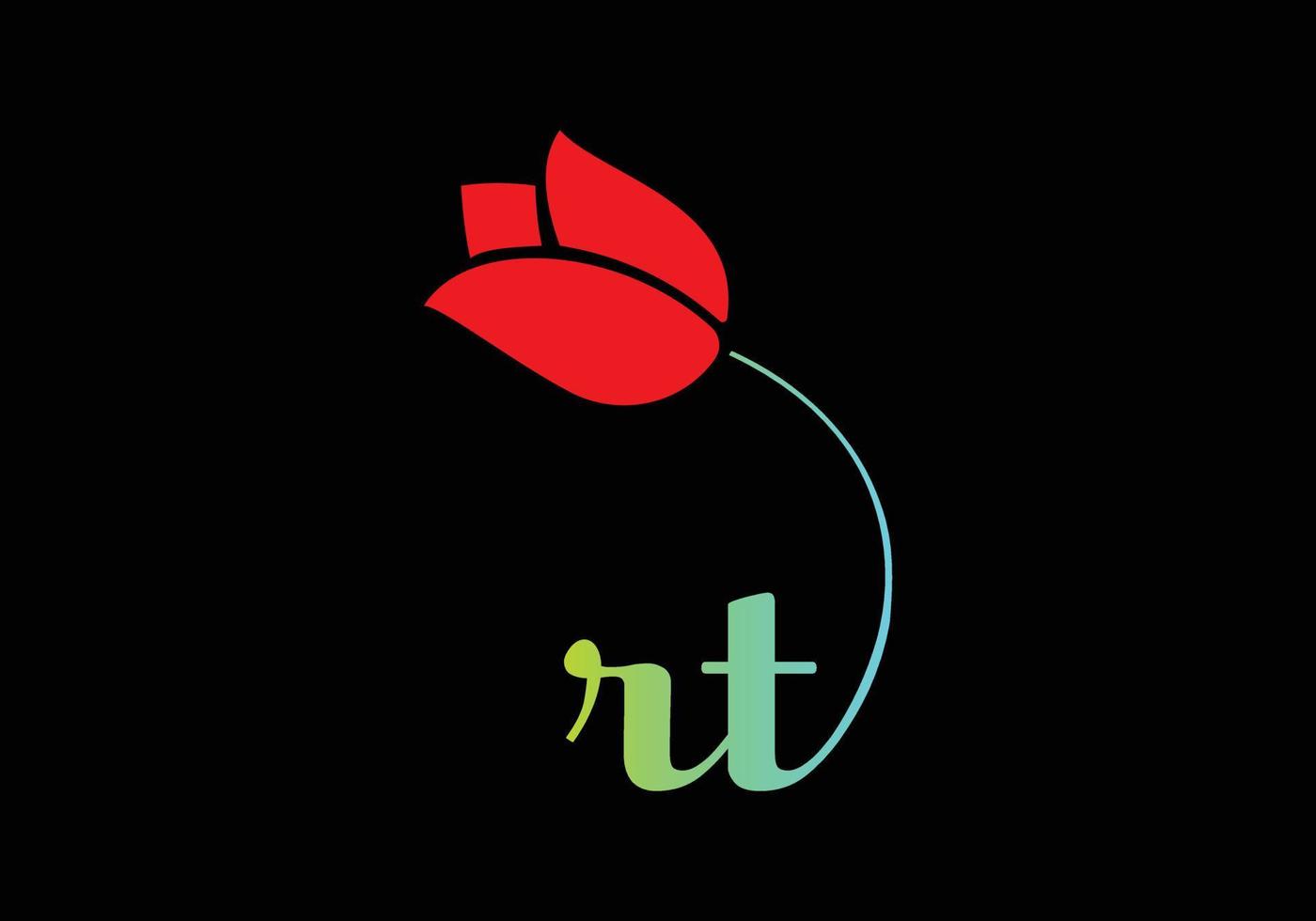 RT Monograms Rose logo, Luxury Cosmetics Spa Beauty vector template
