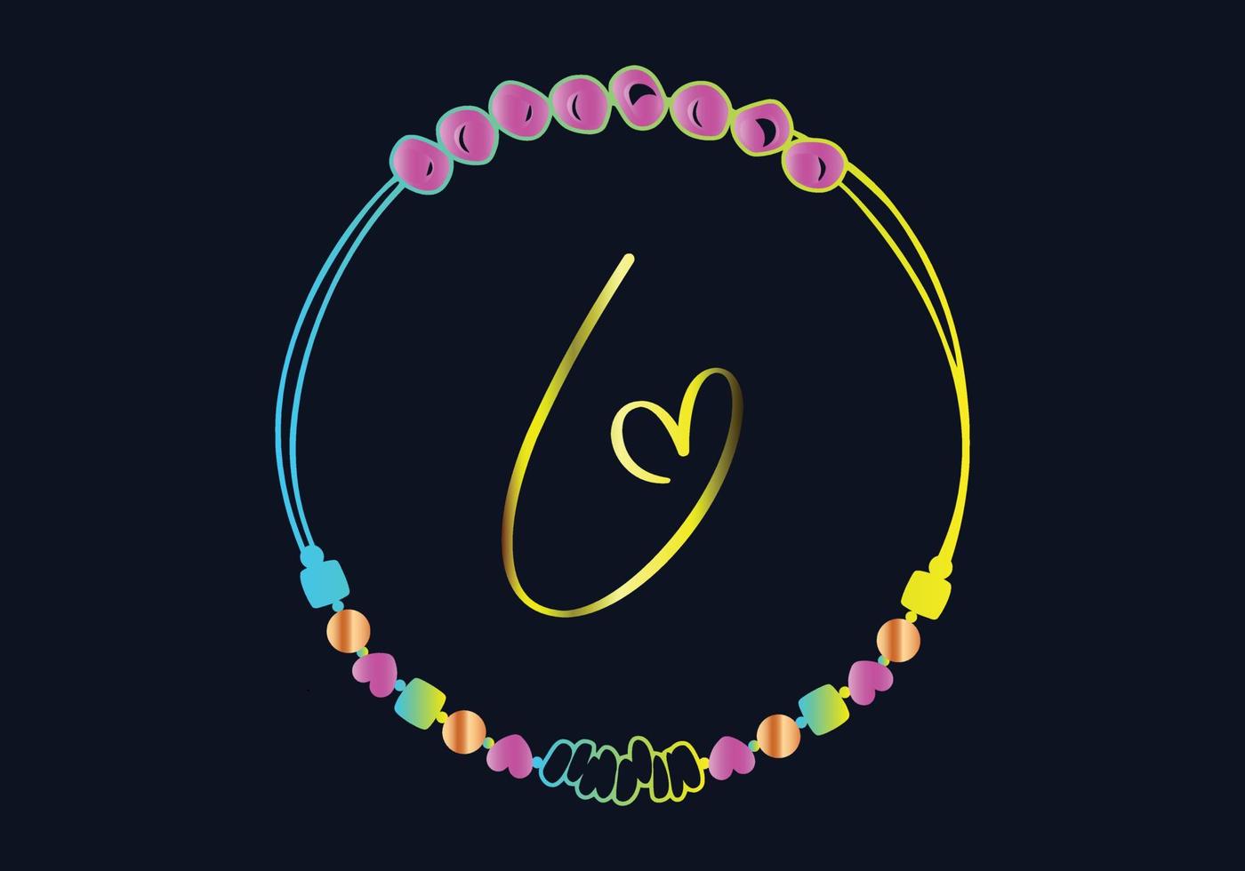 L Monograms bracelet design, jewelry, wedding vector template