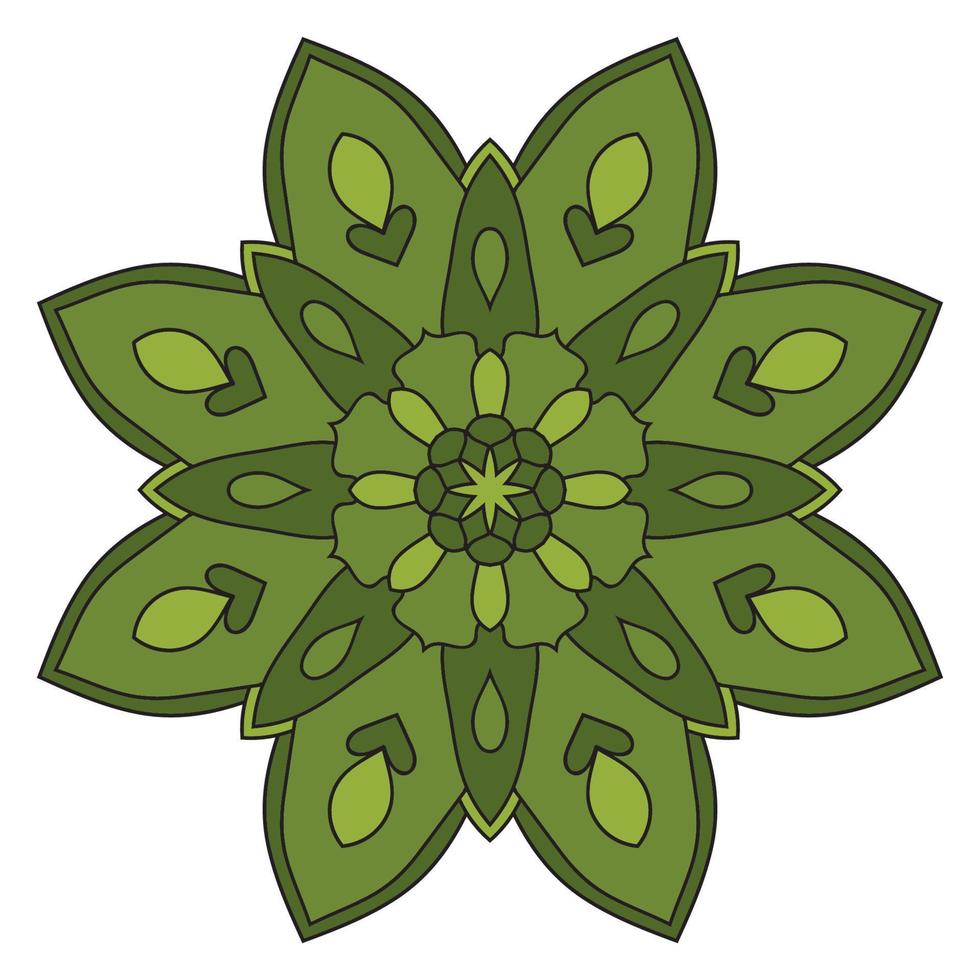 lindo mandala. flor ornamental redonda del doodle aislada en el fondo blanco. ornamento decorativo geométrico en estilo étnico oriental. vector